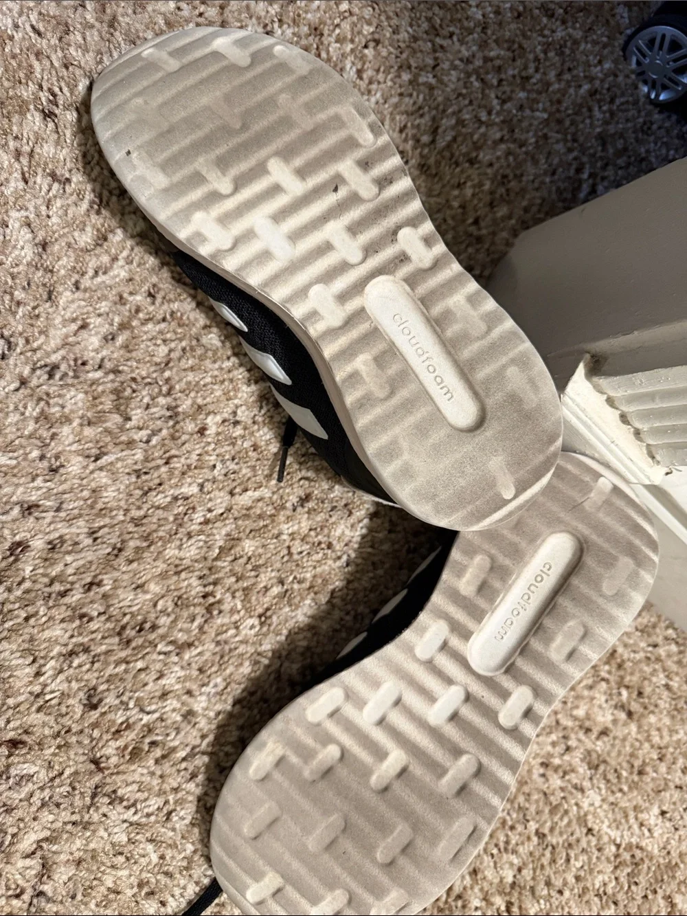 Kids adidas Black Athletic Sneakers with White Accents